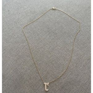 Jennifer Fisher small diamond gothic letter necklace R